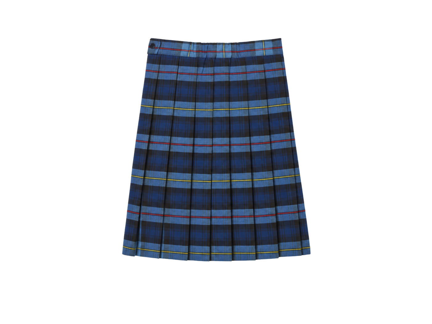 School At-The-Knee Plaid Pleated Skirt Navy Royal Blue Green | B2B Low MOQ Wholesale