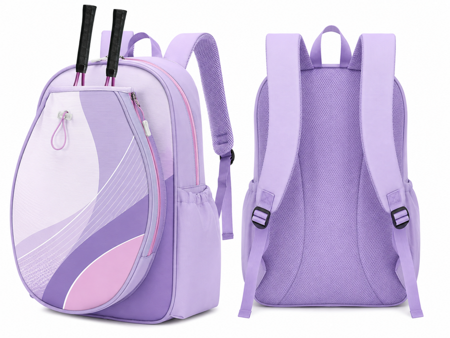 Custom Lavender Badminton Racket Backpack – Wholesale Club Bag design preview