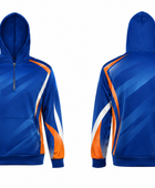 Custom Blue Orange Badminton Quarter-Zip Hoodie – Wholesale Teamwear