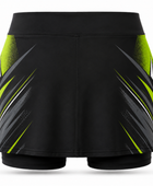 Custom Women’s Padel Skort – Black Lime Wholesale Teamwear