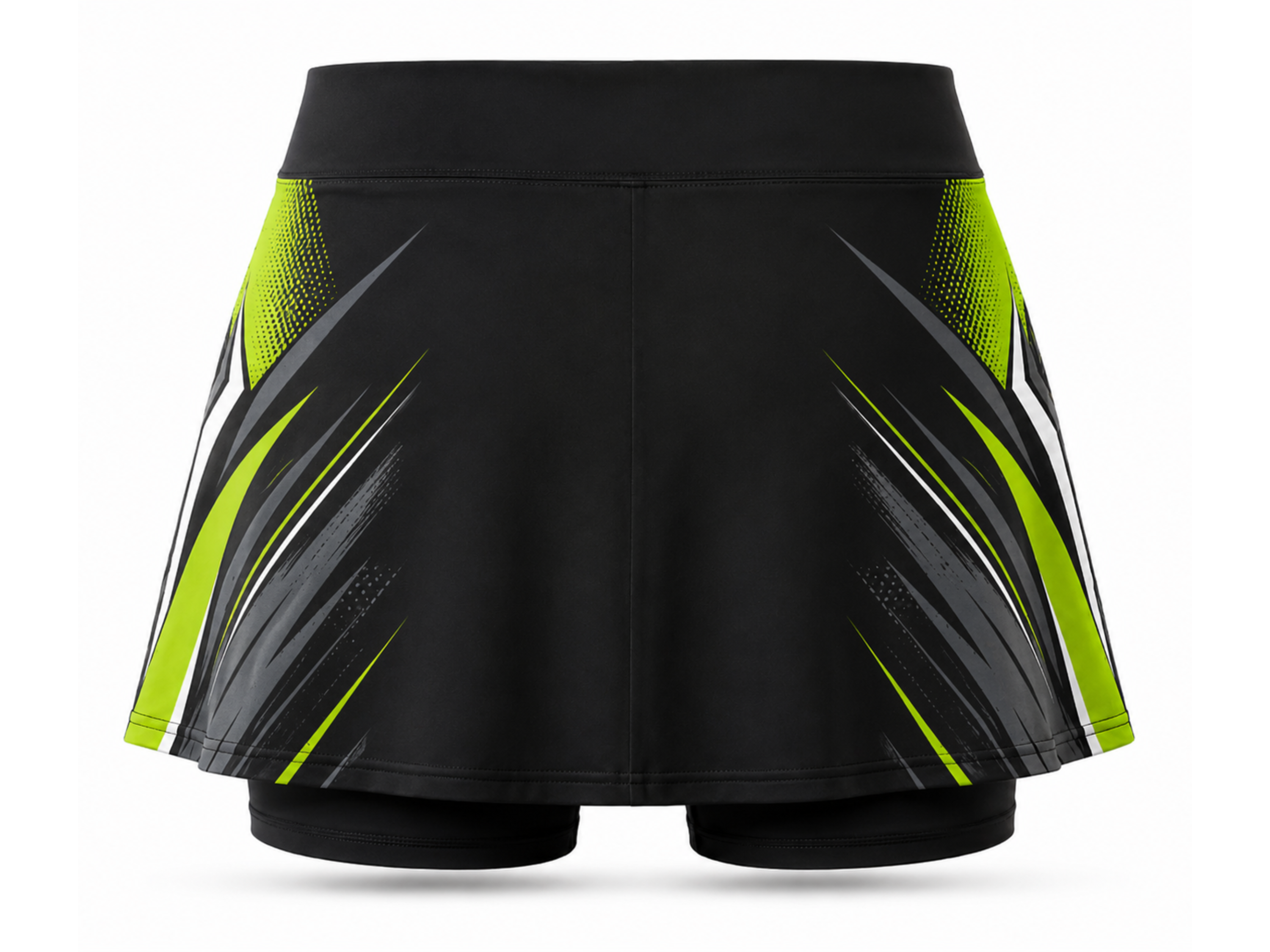 Custom Women’s Padel Skort – Black Lime Wholesale Teamwear