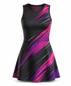 Custom Women’s Padel Dress Black Magenta Teamwear Wholesale