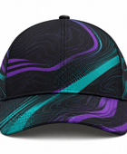 Women’s Padel Cap – Custom Black Teal Purple Team Headwear Wholesale