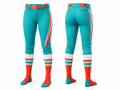 Teal Softball Pants – Wholesale Bulk Team Pajama, Low MOQ, B2B Performance Apparel