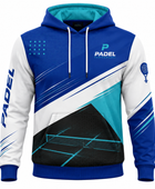 Custom Padel Hoodie – Blue White Teal Pullover Teamwear Wholesale