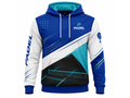 Custom Padel Hoodie – Blue White Teal Pullover Teamwear Wholesale
