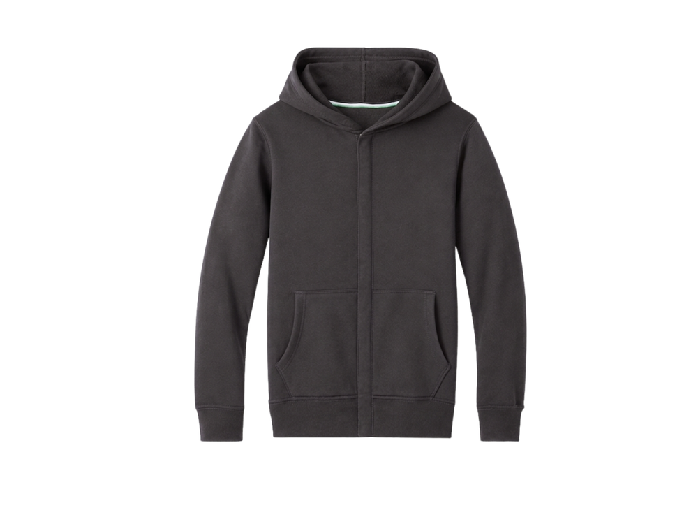 School Adaptive Fleece Hoodie Charcoal Grey | B2B Low MOQ Wholesale front design preview