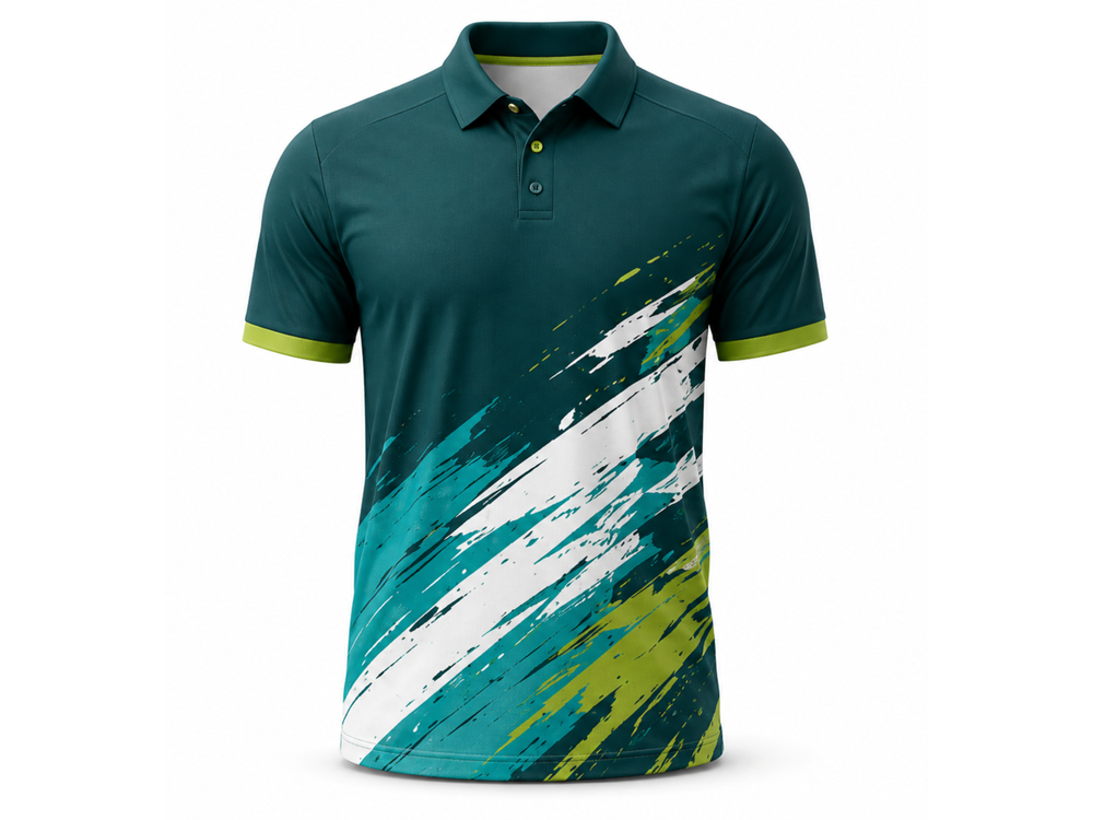 Custom Green Lime Padel Polo Shirt B2B Wholesale Club Teamwear front design preview