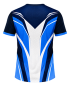 Blue & White V-Shaped Teqball Jersey – Bulk Team Jersey, Low MOQ, Wholesale Performance Sportswear