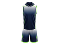 Custom Navy Lime 7v7 Football Uniform – Sleeveless Hooded Team Set