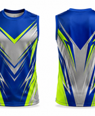 Wholesale Blue,grey & Neon Green Flag Football Jersey Bulk Custom Team Uniform, Low MOQ, Performance Sportswear