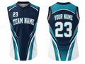 Custom Navy Teal Baseball Vest | Wholesale Sleeveless Team Jersey for Bulk Orders