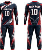 Red & navy Corn Hole Uniform – Bulk Team Jersey & Pants, Low MOQ, Wholesale Performance Set