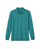 Custom School Uniform Long Sleeve Polo Shirt Teal Green B2B