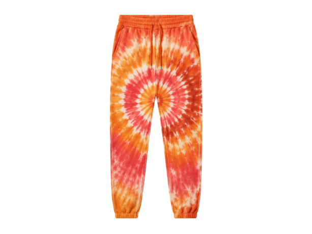 Tie Dye Trousers Orange Yellow and White Spiral Design | B2B Low MOQ