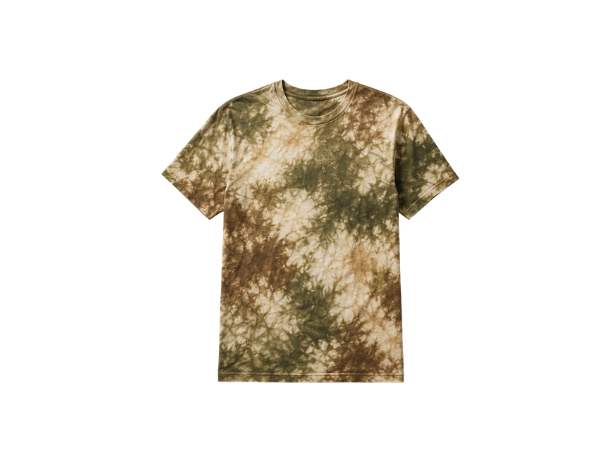 Tie Dye T Shirt Olive Brown and Beige All Over Design | B2B Low MOQ