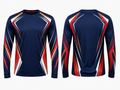 Custom Navy Red Soccer Tournament Shirt | Wholesale Long Sleeve Event Apparel