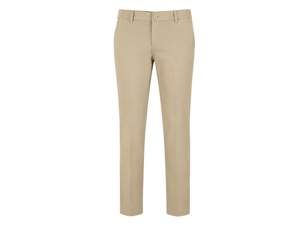 Girls Beige Slim Fit School Uniform Pants Low MOQ School Uniform Manufacturer front design preview