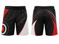 Black, White & Red Archery Shorts – Bulk Team Shorts, Low MOQ, Wholesale Performance Sportswear