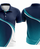 Disc Golf Tournament Polo Shirt – Custom Navy Teal Teamwear Wholesale