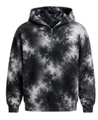 Tie Dye Half Zip Hoodie Black Grey and White All Over Design | B2B Low MOQ