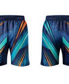 Blue, Teal & Orange Ping Pong Shorts – Team Table Tennis Performance Wear, Wholesale Bulk, Low MOQ