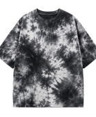 Tie Dye Drop Shoulder T Shirt Black Grey and White All Over Design | B2B Low MOQ