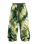 Tie Dye Baggy Trousers Olive Green and Beige All Over Design | B2B Low MOQ
