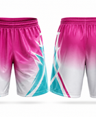 Flag Football pink, white and teal Shorts Set Performance Team Uniform, Custom Bulk/Wholesale, Low MOQ