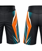 Black/Orange/Teal Wrestling Shorts – Performance Team Sportswear, Wholesale Bulk, Low MOQ
