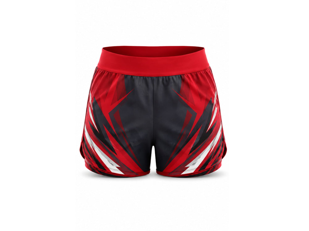 Red & Black Training Shorts Bulk Performance Lifestyle Shorts B2B Wholesale Activewear front design preview