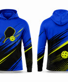 Custom Pickleball Hoodie | Wholesale Pickleball Team Hoodie | Royal Blue Black Lime Green | Apparels Bridge
