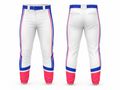 Custom White Blue Red Baseball Pants | Wholesale Team Uniform Pants for Bulk Orders