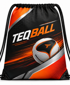 Custom Teqball Drawstring Bag – Black Red Orange Sports Backpack for Wholesale Buyers