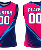 Custom Pink Navy Soccer Vest | Wholesale Sleeveless Team Training Jersey