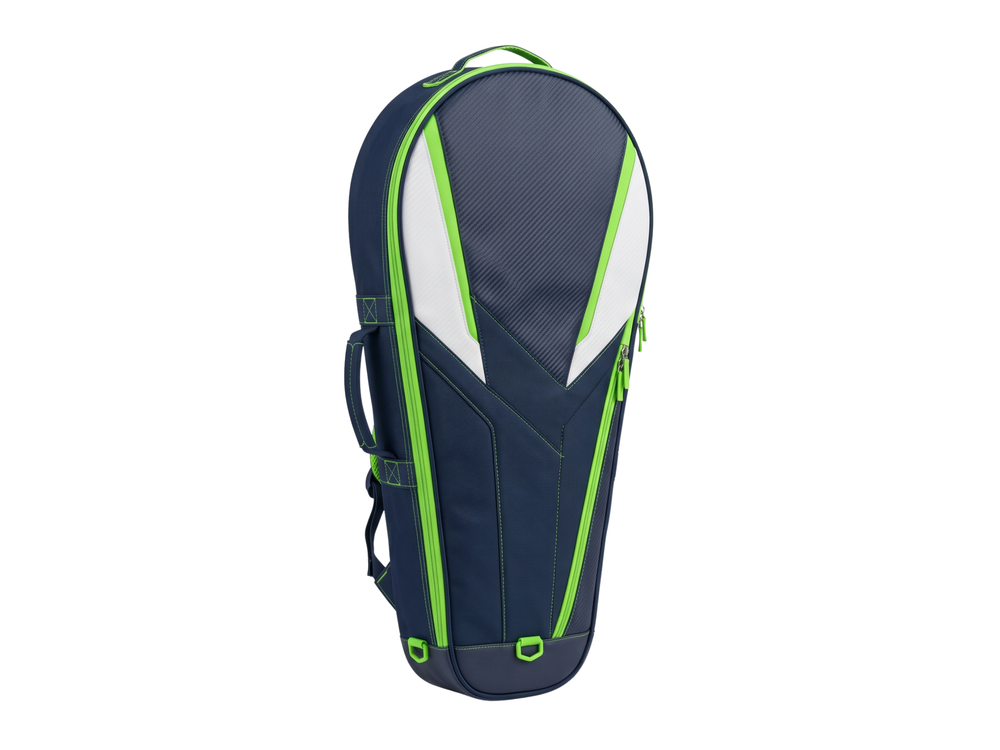 Custom Squash Racket Bag – Navy Lime Team Bag front design preview