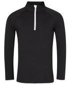 Contrast-Zip Training Sweat Top Black and White | B2B Low MOQ Personal Trainer Workwear Manufacturer