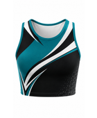 Custom Cheer-Leading Jersey Teal/White/Black Low MOQ Wholesale Fully Customizable Team Uniform