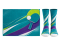 Custom ping pongTowel and Socks Set – Teal Purple Ping Pong Accessories for Wholesale Buyers