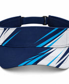 Custom Navy Tennis Visor Cap – White Teal Team Sports Visor for Clubs