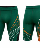 Custom Track & Field Compression Shorts | Wholesale Athletics Sprint Shorts | Green Orange White | Apparels Bridge