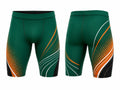 Custom Track & Field Compression Shorts | Wholesale Athletics Sprint Shorts | Green Orange White | Apparels Bridge