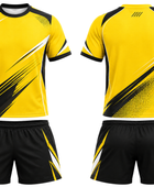 Yellow & Black Teqball Uniform – Bulk Team Jersey & Shorts, Low MOQ, Wholesale Performance Set