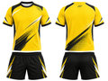 Yellow & Black Teqball Uniform – Bulk Team Jersey & Shorts, Low MOQ, Wholesale Performance Set