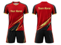 Red, Black & Gold Ping Pong Uniform – Team Table Tennis Jersey & Shorts, Wholesale Bulk, Low MOQ