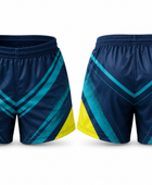 Navy Teal Yellow Corn Hole Shorts – Wholesale Bulk Team Shorts, Low MOQ Custom Sportswear