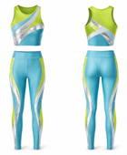 Custom Dance Team Uniform – Light Blue & Lime Performance Outfit – Wholesale & Low MOQ