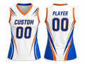 Custom White Blue Volleyball Sublimated Vest Jersey – Sleeveless Team Uniform