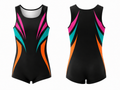 Custom Training Gymnastics Leotard | Wholesale Gym Team Leotard | Black Pink Teal Orange | Apparels Bridge