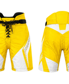 Custom Ice Hockey Pant Shell – Yellow White Black Sublimated Hockey Pants Shell Wholesale